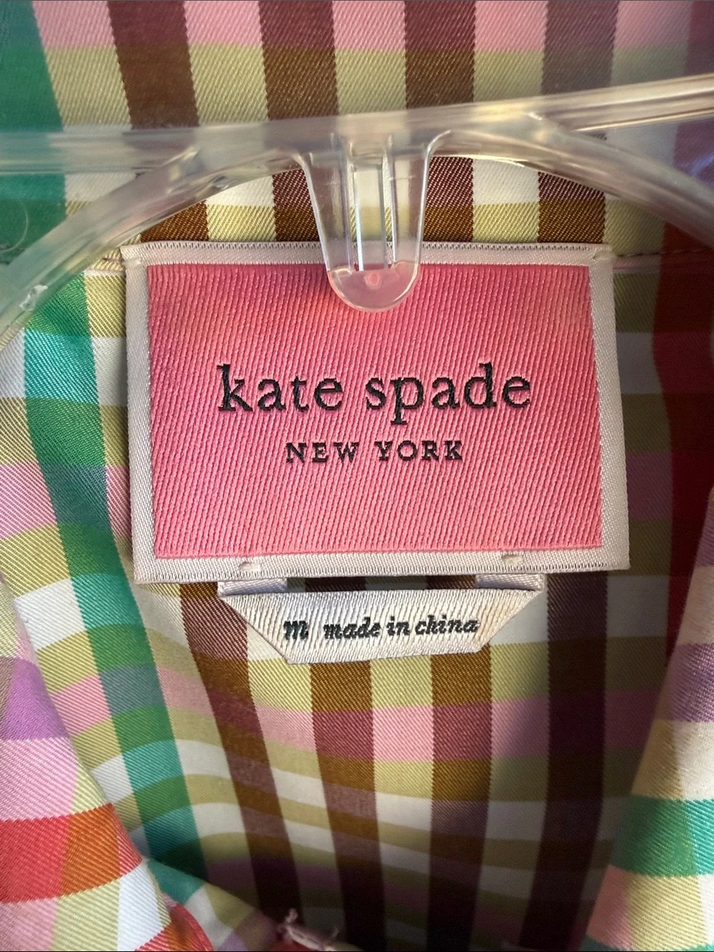 kate spade Rainbow Plaid Sleeveless Shirtdress Midi